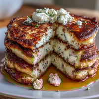Fluffige Meagerquark-Pfannkuchen ohne Mehl, goldbraun und perfekt für ein gesundes Frühstück.  
