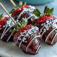 Romantischer Strauß aus frischen Erdbeeren, in dunkle Schokolade getaucht und liebevoll arrangiert.