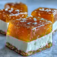 Mango-Agar-Agar-Gelee mit Kokosmilch: erfrischende, schichtweise Leckereien.